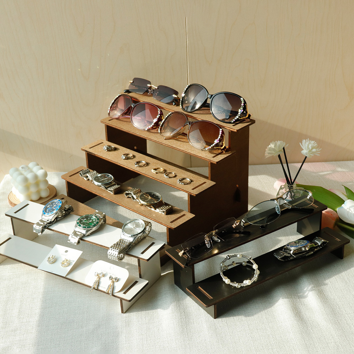 展示直播公仔架2-5层展示架小摆件收纳桌面置物架手办陈列阶梯架详情5