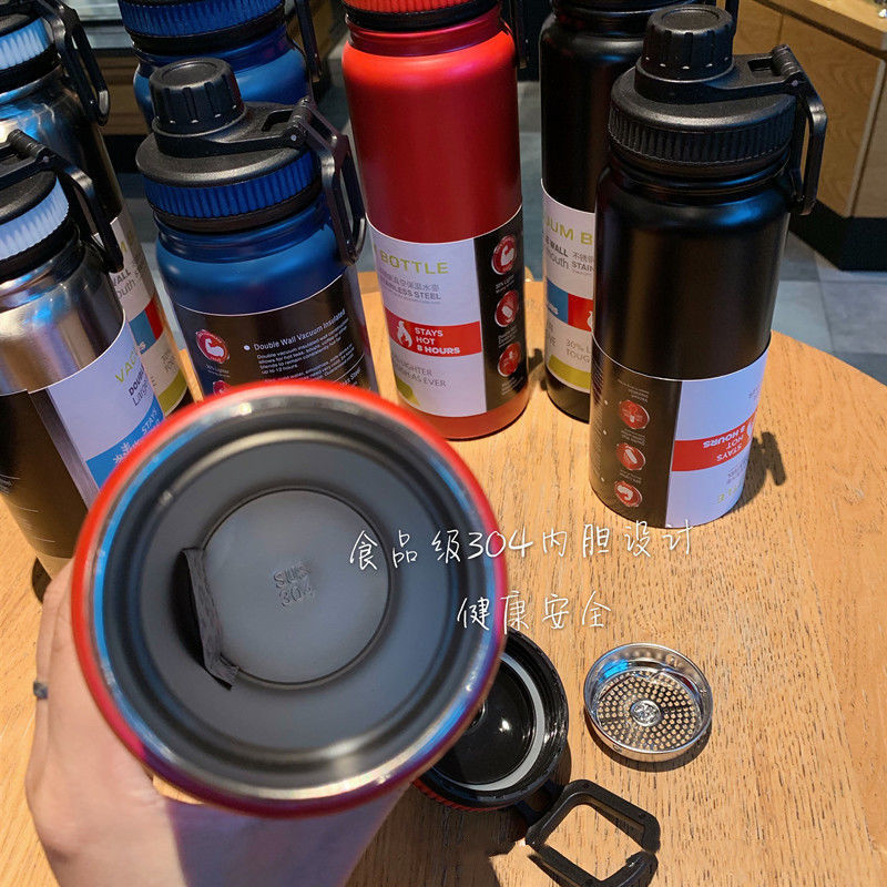 Cross-border 304 stainless steel insulated cup, outdoor portable mountain climbing sports water bottle, direct drinking, simple hand-held space pot pic 10