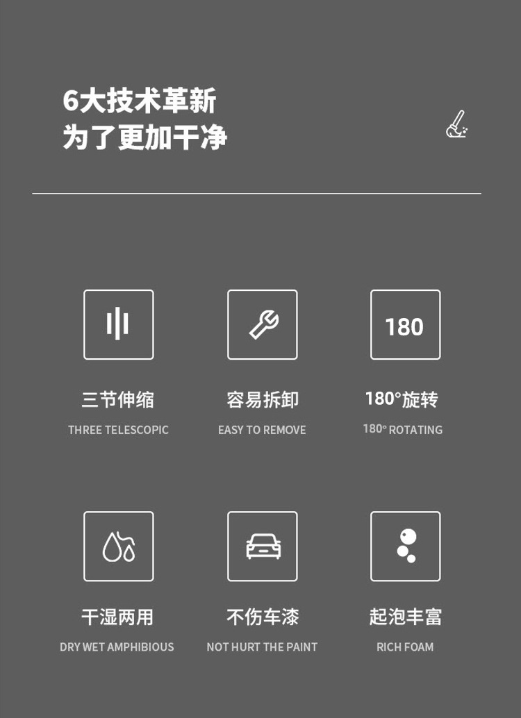 跨境直供新品洗车清洁拖把雪尼尔洗车刷汽车用品洗车清洁工具详情10