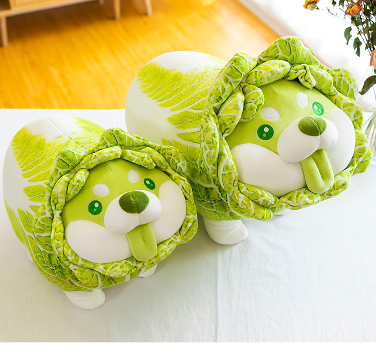 Vegetable fairy dog doll, Chinese cabbage plush toy, Internet celebrity funny doll, new plush toy, soft for girls pic 9