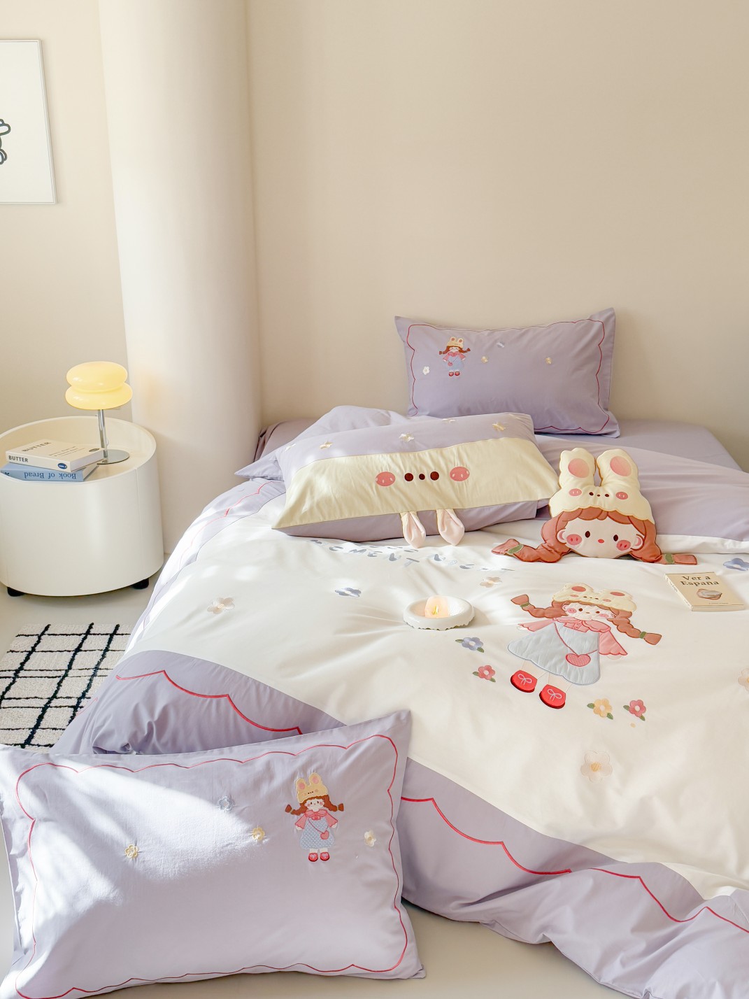 儿童卡通可爱刺绣水洗棉三四件套被套床单公主女孩床上用品详情23