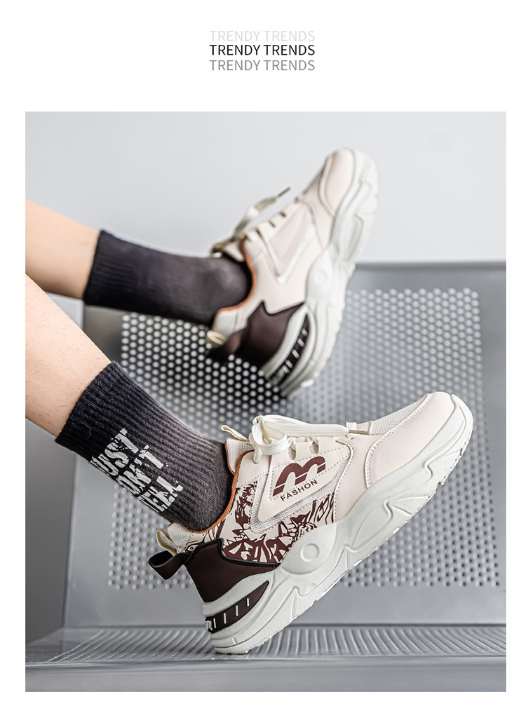 夏季男鞋新款透气网面运动鞋男士潮流百搭小白鞋厚底休闲老爹鞋男详情16