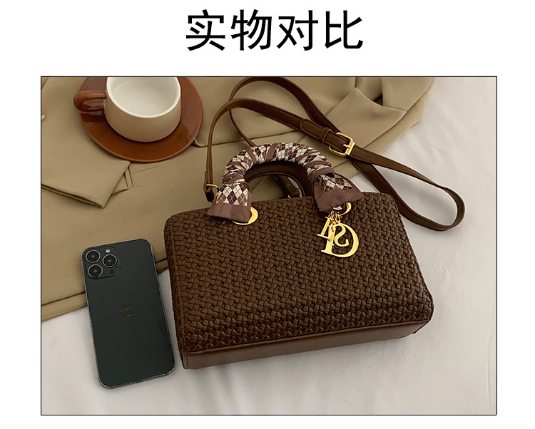 蓓蓓尚品2025高级感D家丝巾编织戴妃包手提单肩斜跨潮流女包bags详情7