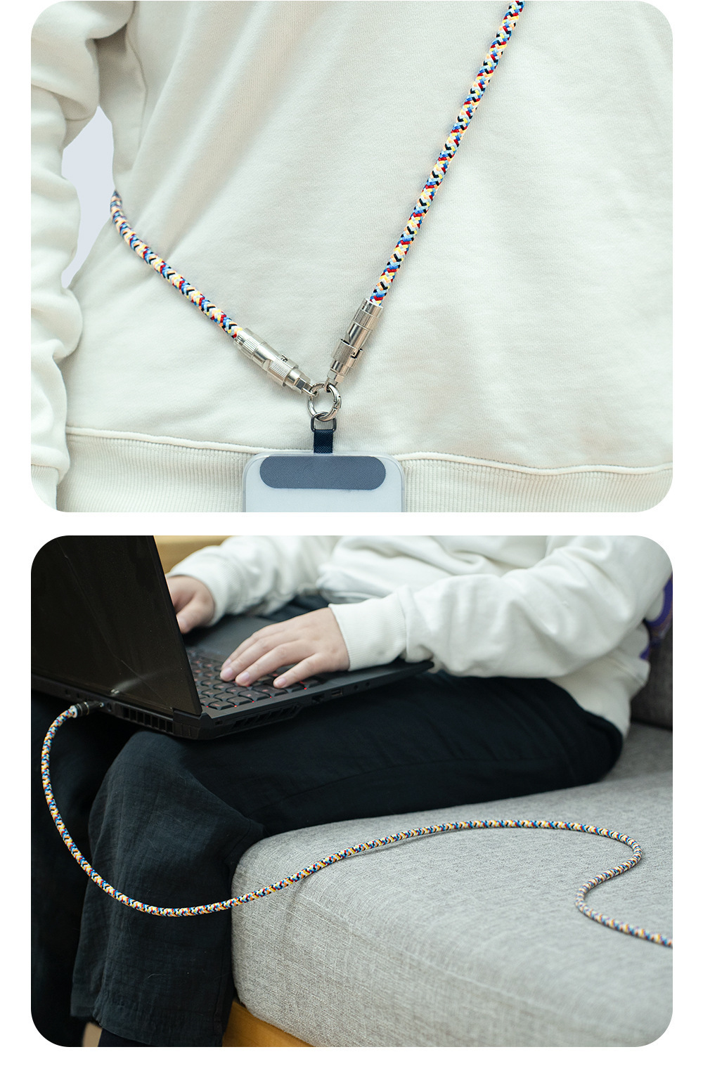 The camouflage clip lanyard for foreign trade is slanted and suitable for Apple 15 fast charging, wrist anti-loss Type-C charging cable and data cable pic 11