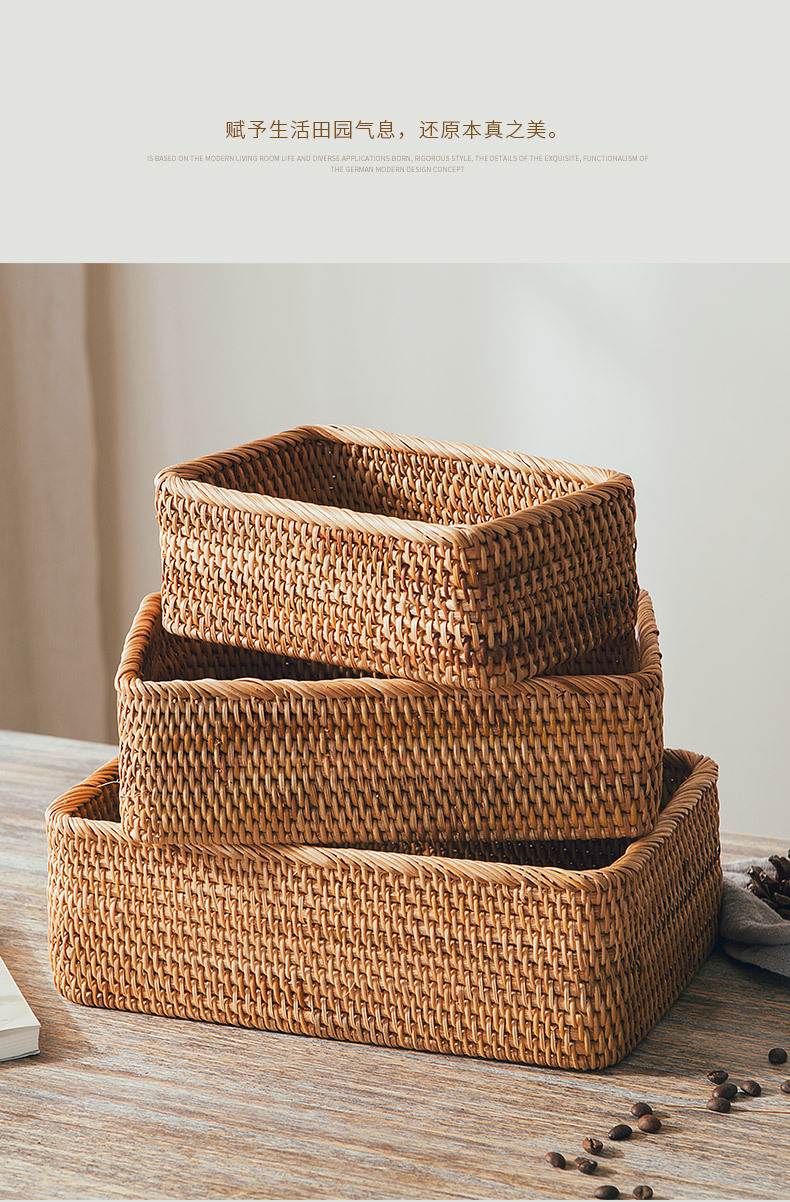 藤编收纳筐水果篮家用馒头筐竹编面包筐馍筐零食野餐篮筐手编篮子详情11