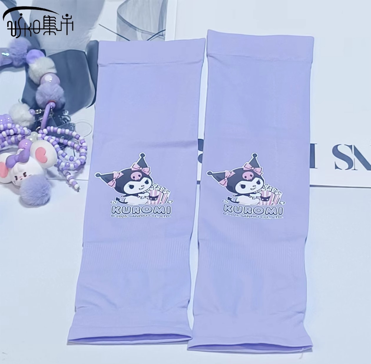 三丽鸥夏款渐变色防晒冰袖可爱户外骑行开车时尚手套袖套冰丝手袖详情8