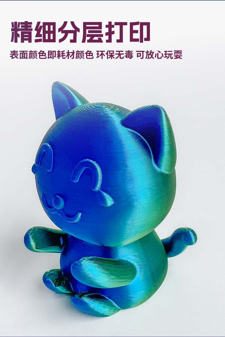 可旋转的3D打印小猫可爱猫咪桌面螺旋解压招财猫办公室摆件跨境爆详情4