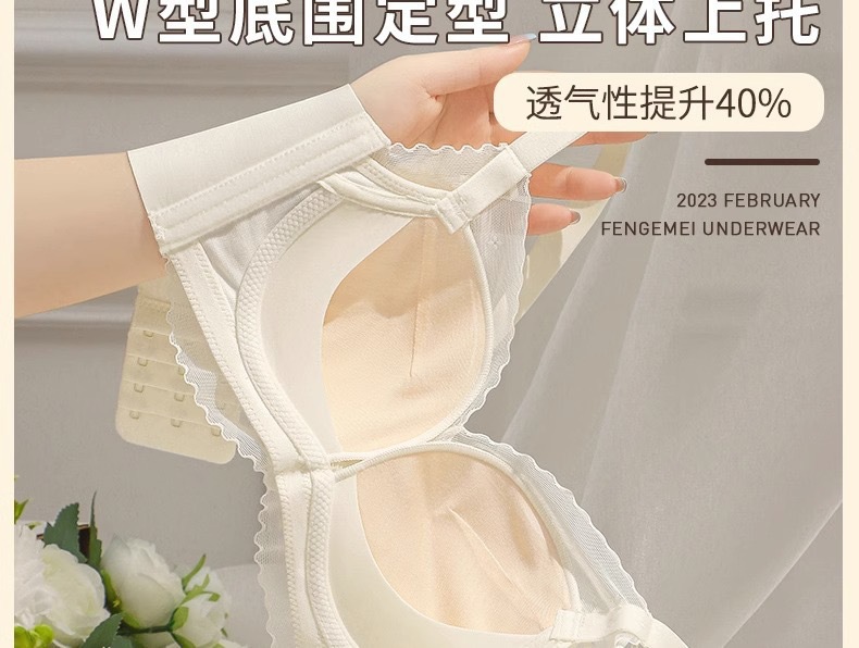 内衣女士小胸聚拢显大调整型无钢圈收副乳防下垂蕾丝夏薄款舒适详情6