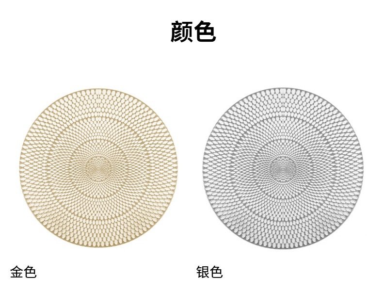Nordic light luxury round hollowed-out placemats and table MATS, simple waterproof, anti-slip and heat-insulating MATS, Western placemats, injection-molded coasters for home use pic 4