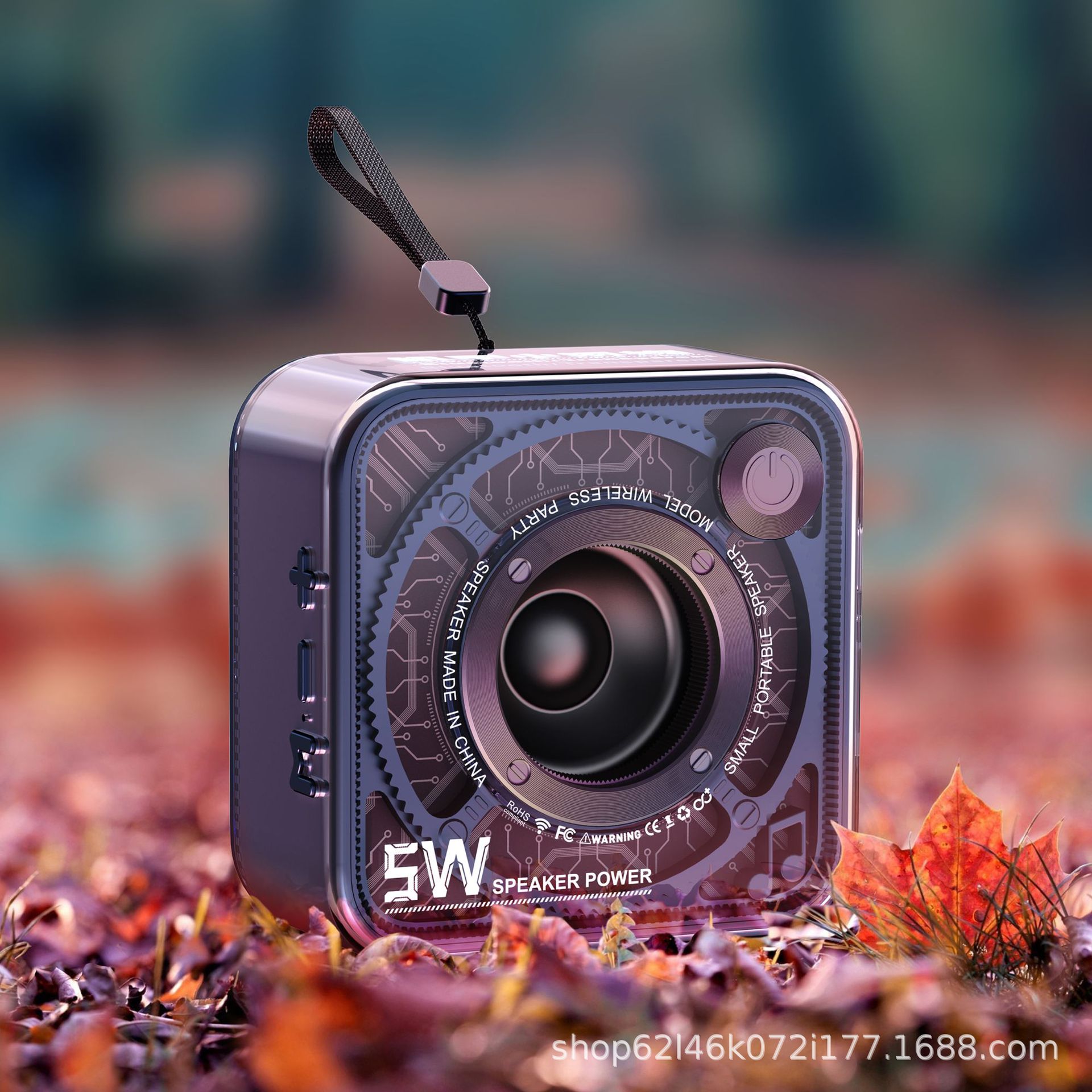 New transparent mecha small steel cannon Bluetooth speaker, outdoor home portable card-inserting subwoofer mini audio system pic 1