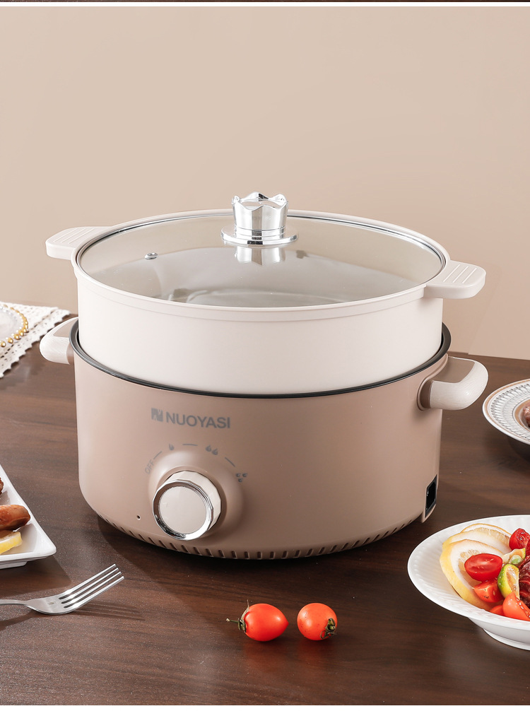 Multi-functional electric cooking pot, 1-2 household electric hot pot, electric stir-frying pot, dormitory noodle cooking pot, electric steaming and cooking integrated pot pic 21