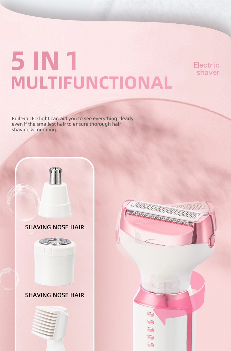 多功能剃毛器电动理发器剃须刀五合一数显女士身体毛发修剪器详情5