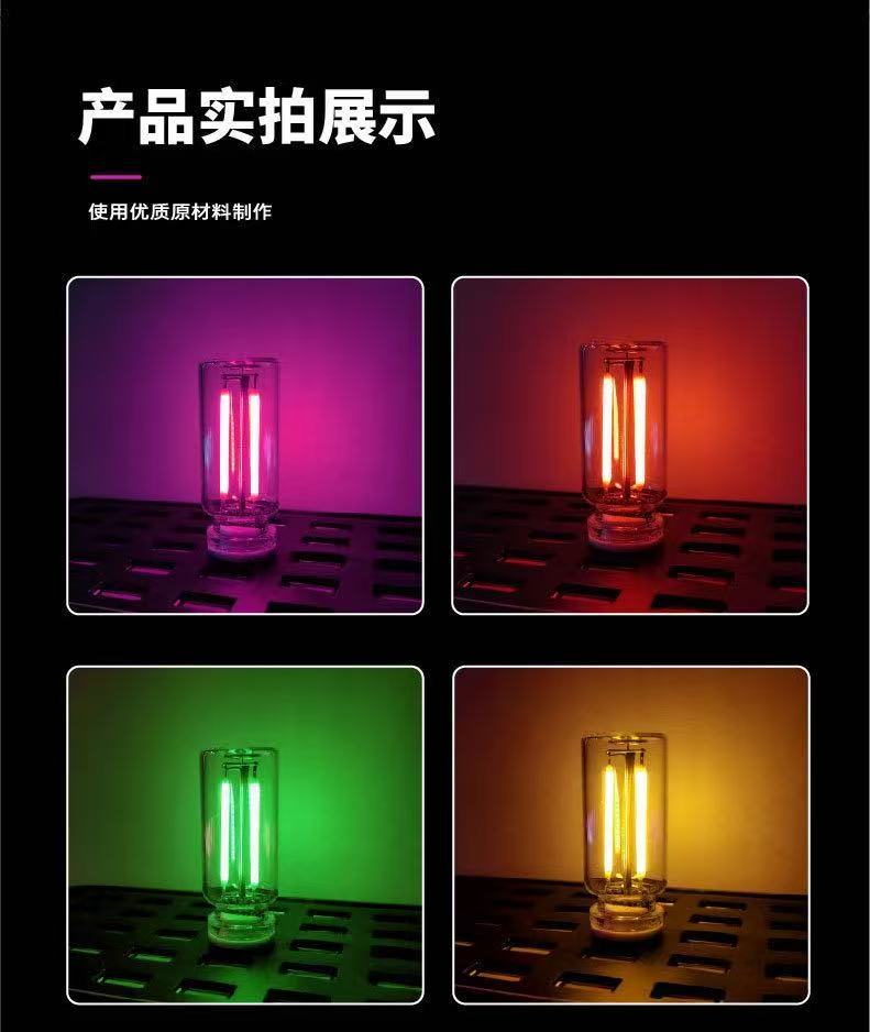 New cross-border USB mini night light, touch bedside car ambient light, ceramic LED glass light pic 7