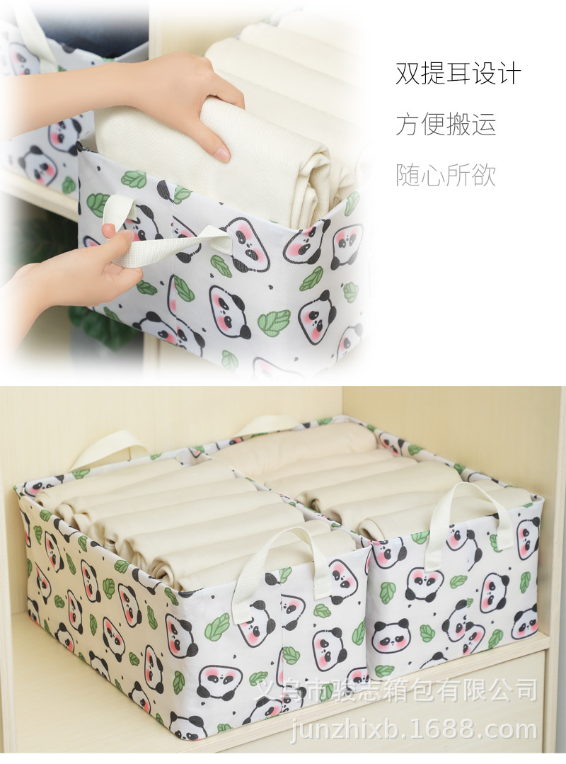 Strawberry Bear storage basket, washable thickened steel frame, clothes storage box, household items, seasonal wardrobe, 27L storage capacity pic 4