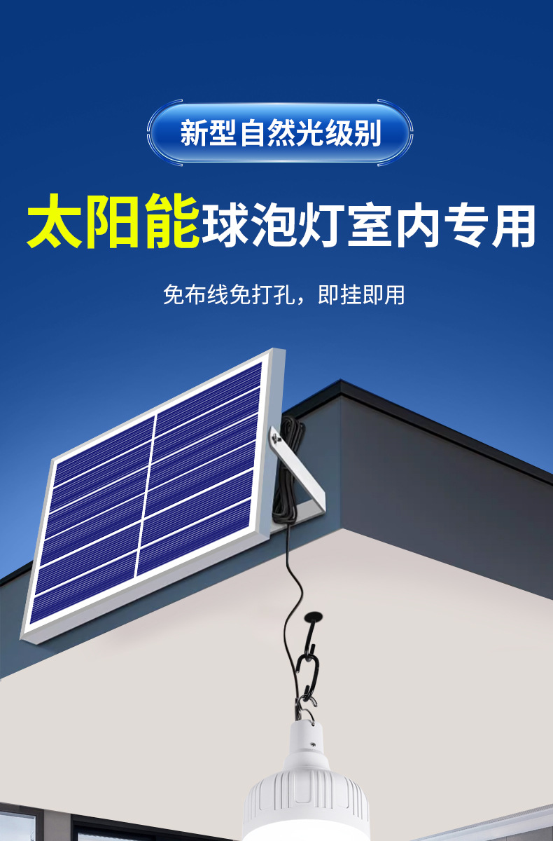 Ultra-bright led emergency lights, courtyard solar lighting fixtures, household energy-saving bulbs, outdoor camping night market street lamps pic 1