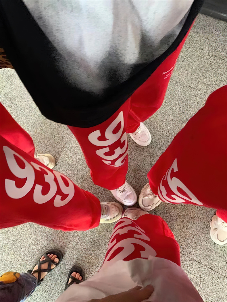 韩版春秋939运动裤男女宽松直筒阔腿裤子休闲卫裤ins潮练功舞蹈裤详情11