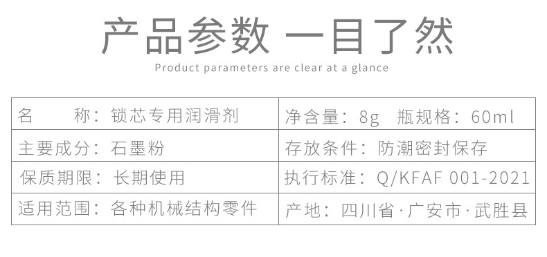 锁芯润滑剂 门锁润滑粉 石墨粉 锁心润滑剂 修锁神器 抖音爆款详情12