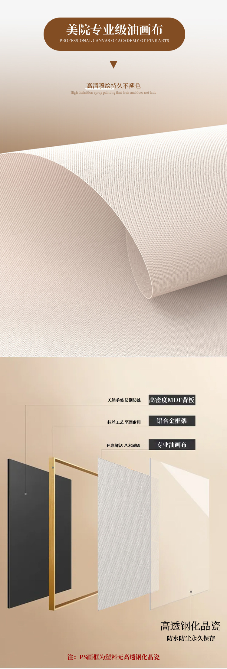 奶油风客厅装饰画现代简约沙发背景墙挂画海景落地画肌理玄关挂画详情3