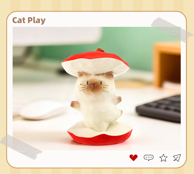 The cat PAI is indeed fun. The blind box Siamese cat figurine is a creative couple and becomes a figurine desktop birthday gift for women pic 22