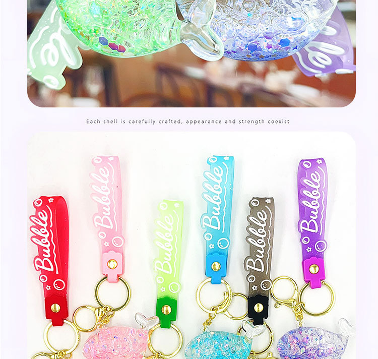 Oil-filled sand bottles, dolphin and whale keychains, bubble beads, key chains, luminous drift bottles, car schoolbags, pendants, ocean oil-filled keychains, pendants wholesale pic 6