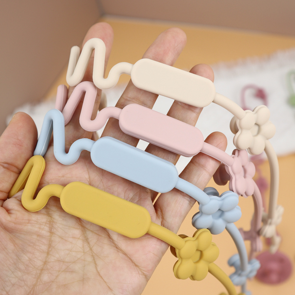 Baby silicone teething chain pacifier anti-drop rope, baby flower style car hanging multi-functional anti-loss rope, hanging rope pacifier chain pic 6