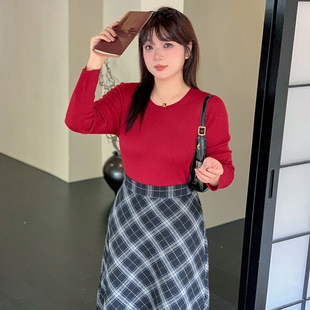 2024秋款大码女装连帽套头衫女休闲上衣 胖mm百搭宽松针织衫22682 大码针织衫时尚舒适轻松搭配详情17