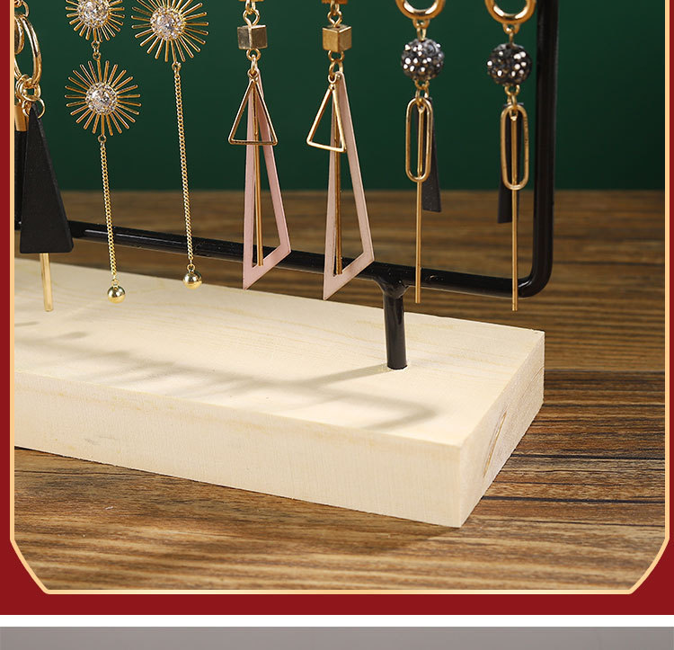 实木铁艺耳环架家用耳饰收纳首饰架挂耳钉卡纸陈列道具饰品展示架详情15