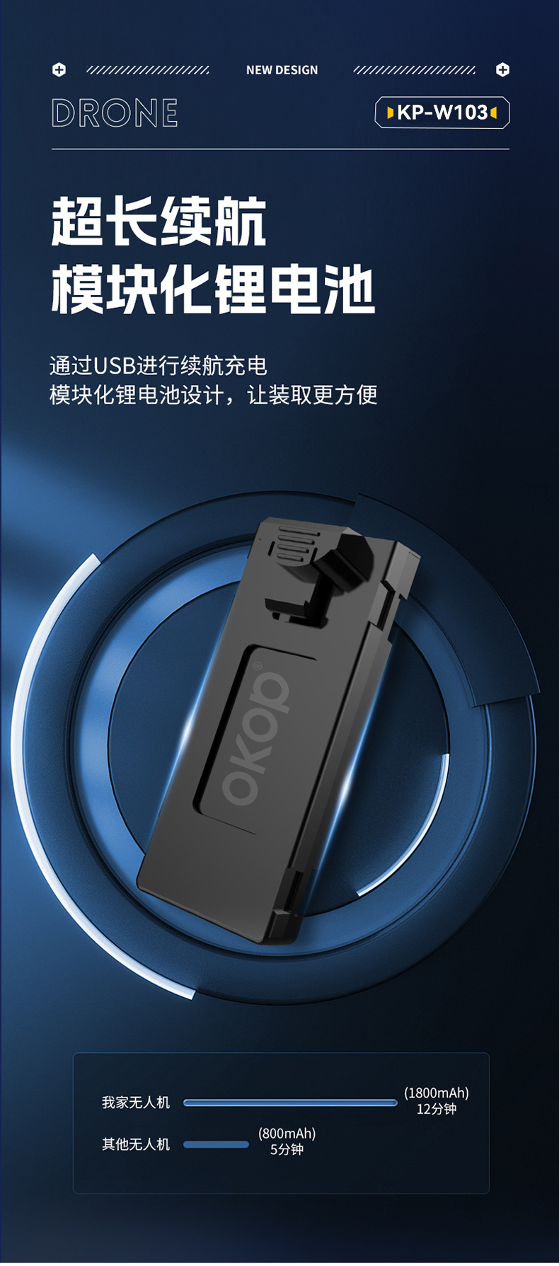 W103无人机屏控无刷光流悬停超长续航智能避障电调双摄遥控飞机详情13