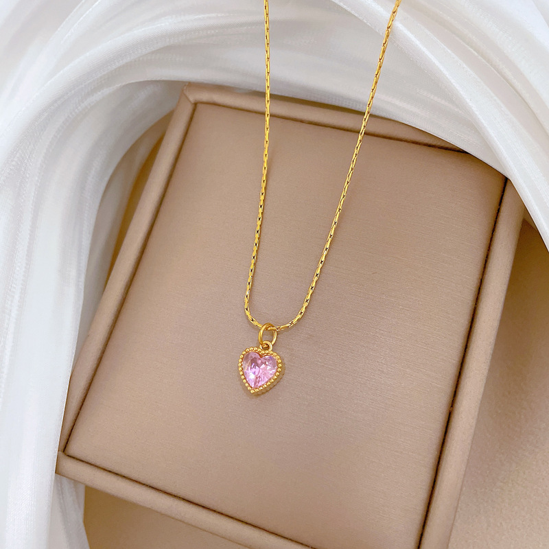 【通体钛钢】爱心不锈钢极简炉内真金项链女ins网红锁骨链配饰品详情10