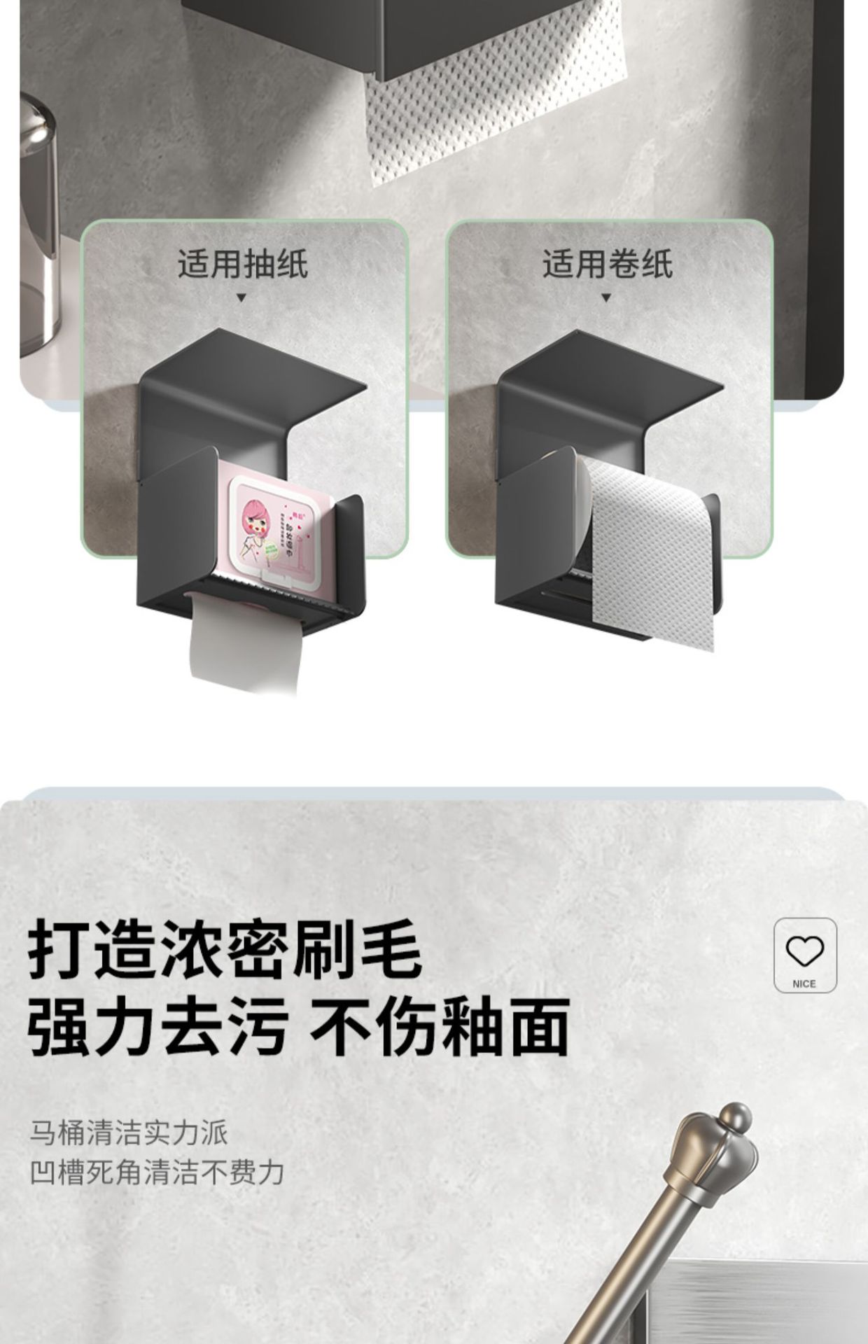 Gun gray folding bath towel rack, non-drilling bathroom storage rack, multi-functional bathroom toilet towel rack storage pic 39