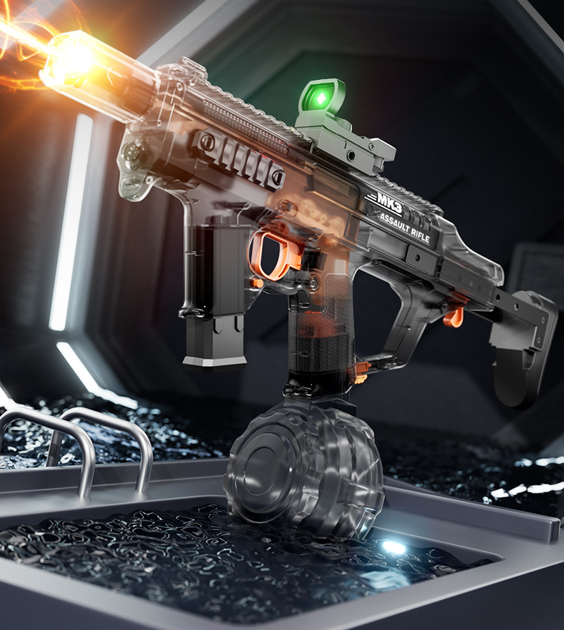 MK3 Fire Dance Water Gun toy: Large-capacity cool flash light linkage pulse self-priming electric continuous fire water gun pic 4