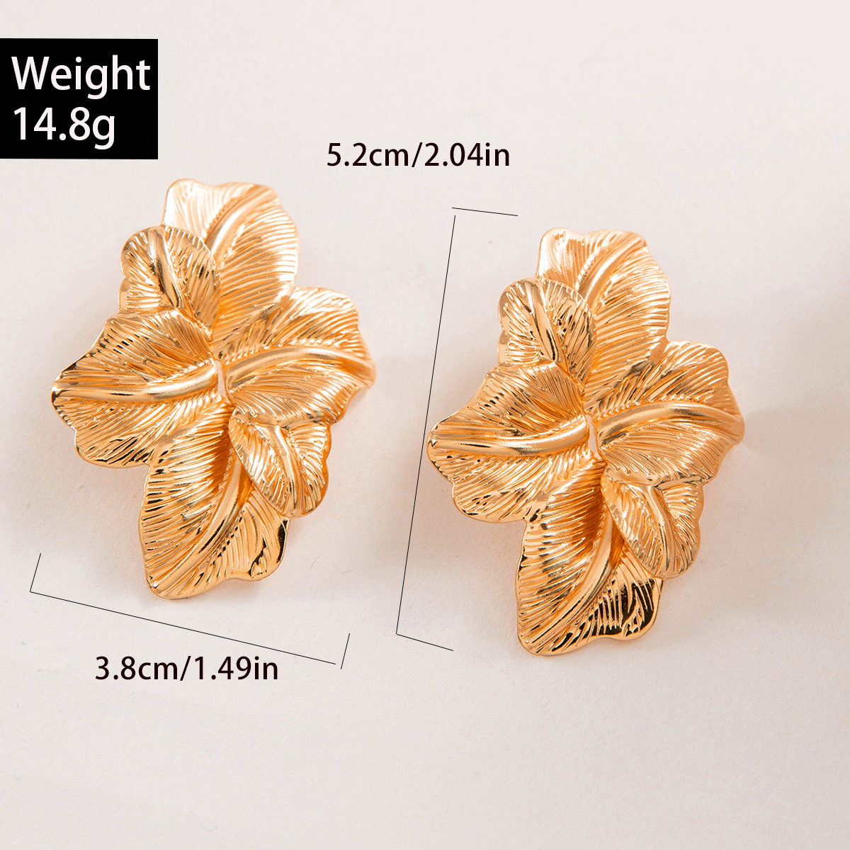 欧美跨境时尚八字麻花大水滴铁质耳环设计感几何方形扭纹耳坠耳饰详情26