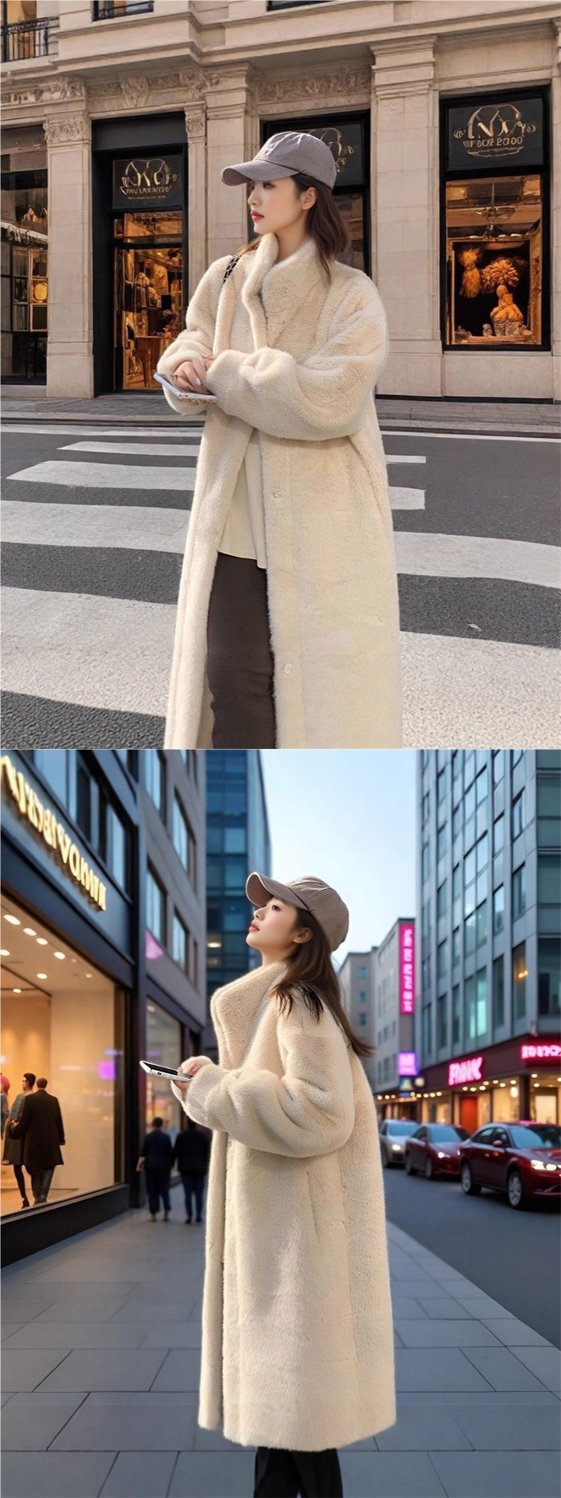 For the autumn and winter of 2025, there is a thick, long stand-up collar mink, mink fur and fur integrated coat for women pic 2