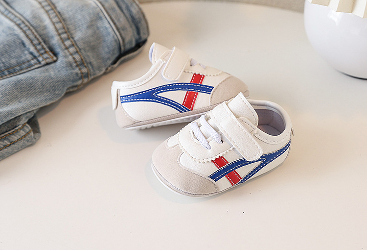 New Spring and Autumn baby sports shoes for boys and girls, color-blocking soft-soled baby shoes, soft-soled baby shoes for 0-1 year old toddlers, no single shoes that fall off pic 3