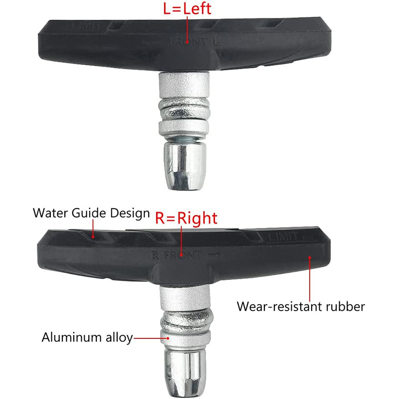 Bicycle brake pads with hexagonal nut washers, anti-slip and noise-free mountain bike V-brake leather accessory set pic 6