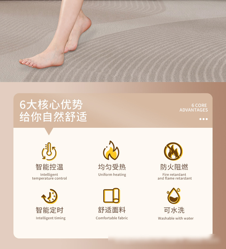 多功能理疗毯加热垫智能温控电暖毯发热垫小电热毯heatingpad跨境详情3