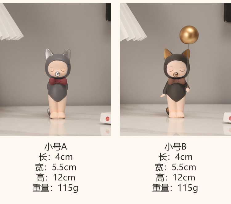 创意可爱少女心桌面猫女孩摆件办公室家居装饰品创意生日礼物女生详情12