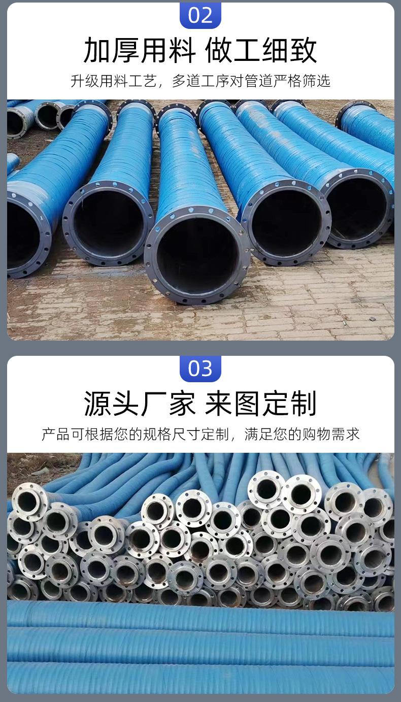 大口径法兰式钢丝骨架缠绕胶管耐油耐高压抽沙排污钢丝液压管详情6