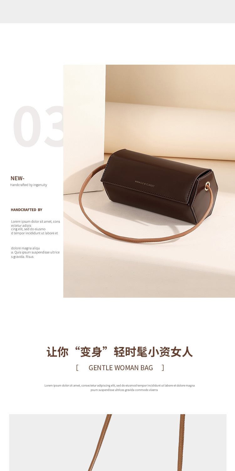 The 2024 new simple and fashionable small bag, a versatile single-shoulder crossbody bag for women, is a trendy and niche cylindrical bag pic 10