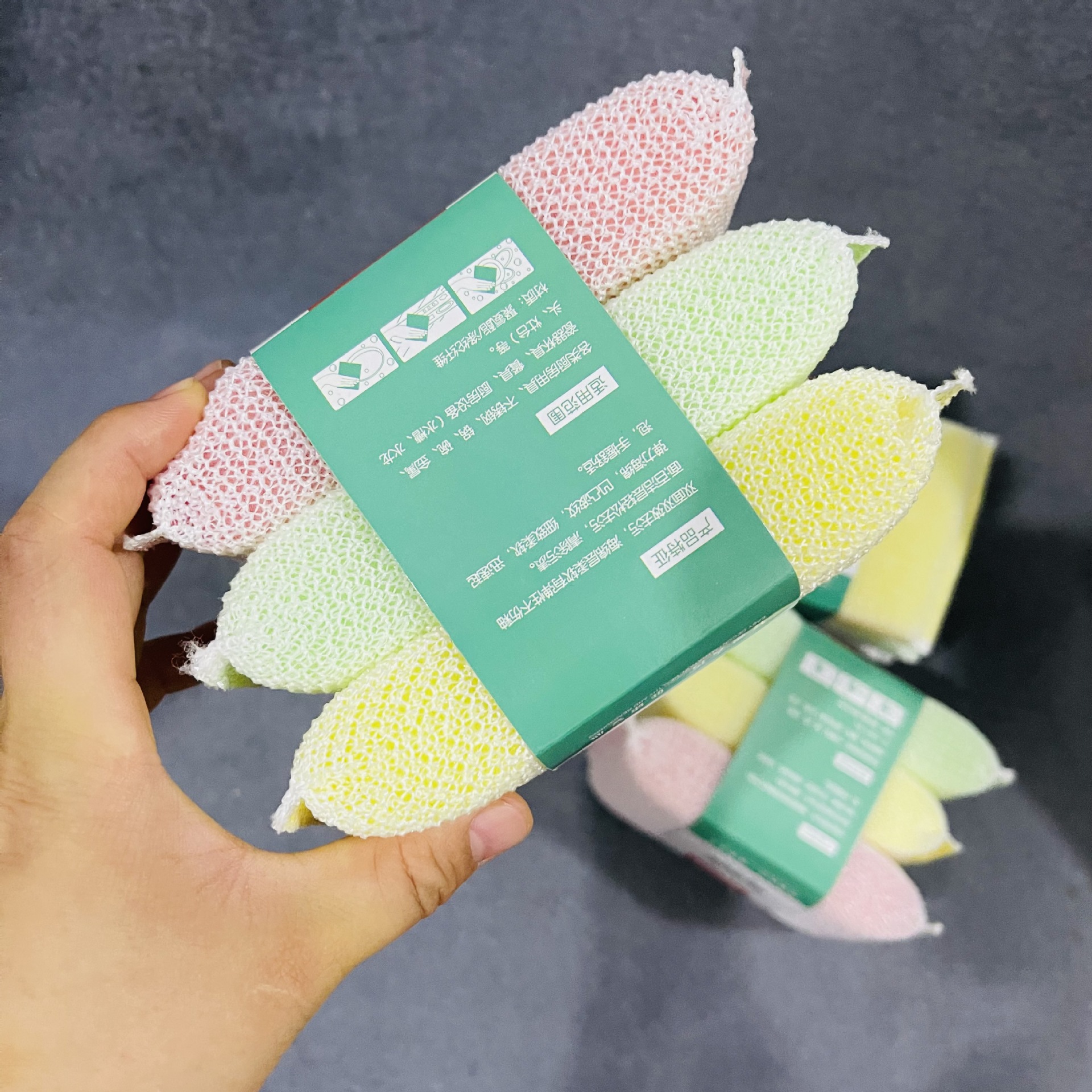 【3-2 Zone 】【3】 Thick Color pieces 20/ Pack 300/ box Thick style 3 pieces of sponge dishwashing sponge cleaning block Sponge Block 3 pieces of sponge cleaning sponge 2 yuan supply pic 4