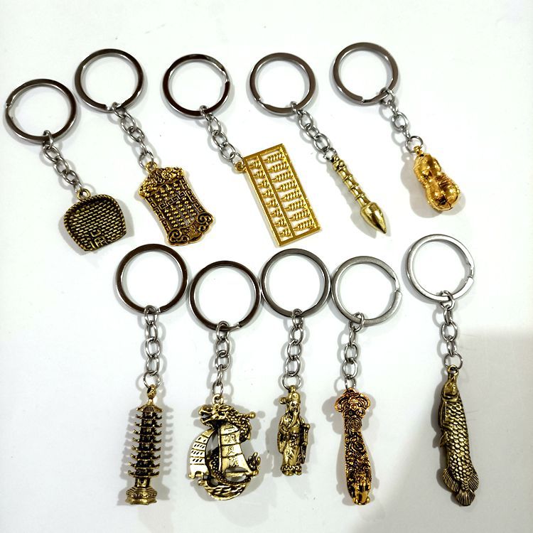 【 Zone 1-5 】 Copper-plated keychains 100 yuan per pack 2000 yuan per box, copper-like pendants, copper-plated keychains, keychains, metal accessories, street stalls, temple fairs, retro keychains 1 yuan, 2 yuan supply pic 3