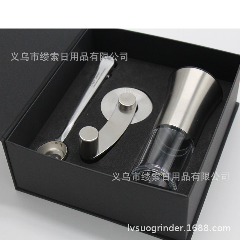 Cross-border coffee grinder, manual coffee grinder, 304 stainless steel coffee bean grinder, coffee spoon LOGO available pic 11