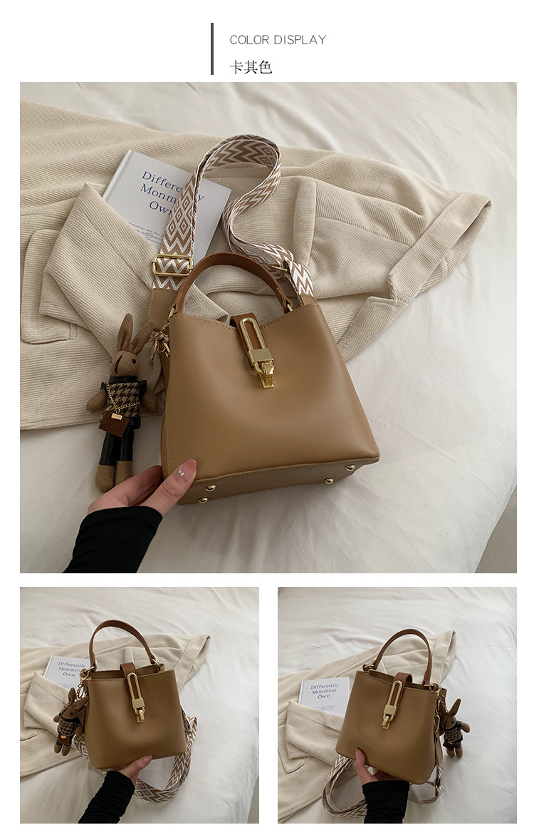 高级感大容量水桶包女2024新款潮韩系百搭宽肩带单肩包洋气斜挎包详情16