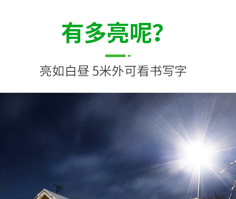 太阳能灯led庭院户外露营地防水新农村照明户外庭院投光灯详情8
