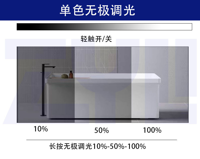 24W bathroom mirror touch switch, cross-border smart mirror integrated sensor switch, dual-turn LDE smart mirror switch 2A pic 6