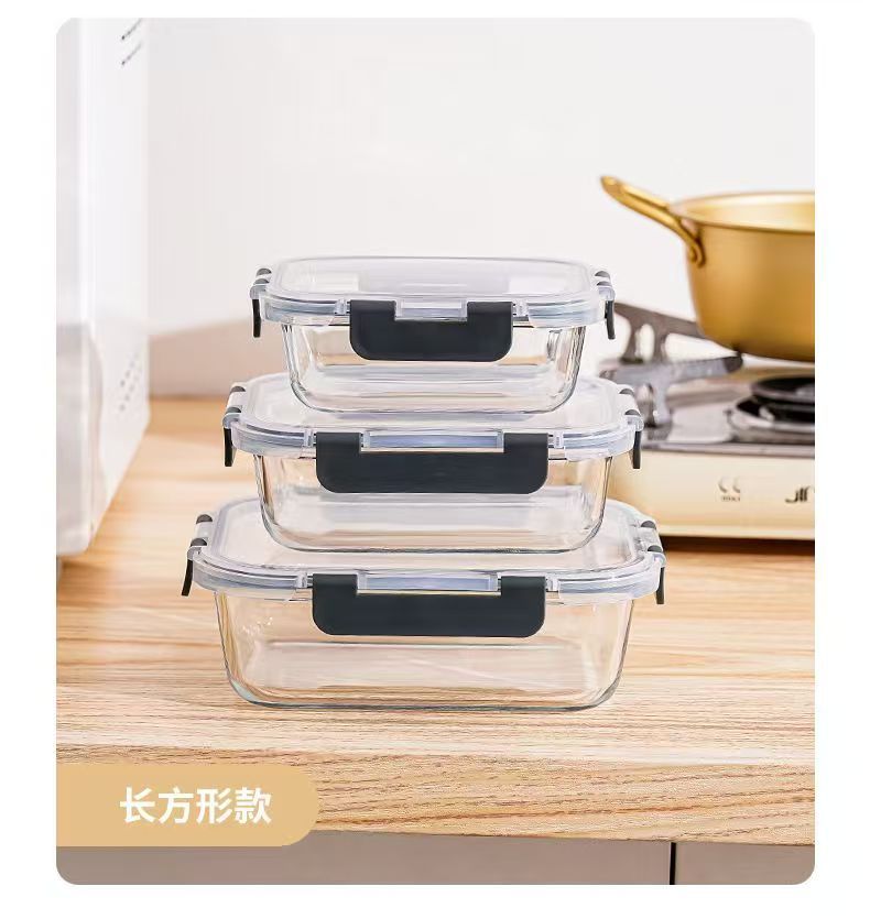 跨境保鲜碗加热透明保鲜盒盒食品级长方形高硼硅玻璃饭盒亚马逊详情18