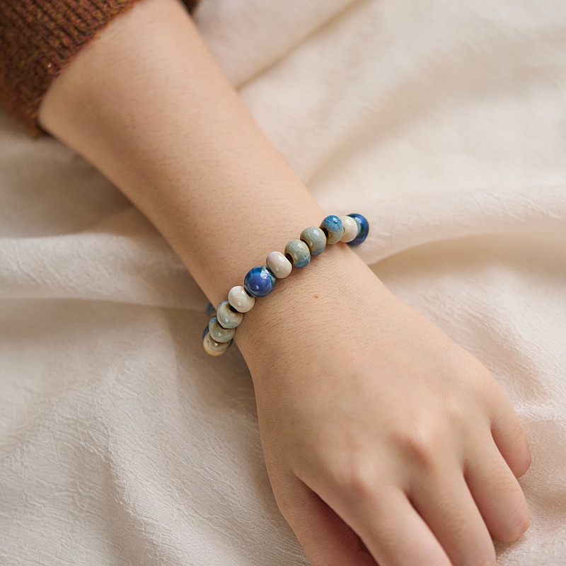 景德镇陶瓷手串礼物新中式百搭一缕瓷集小清新女生手工编织原创详情1