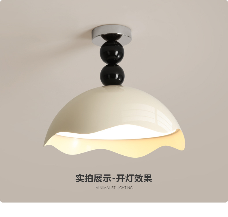 Creative cream-eggshell, ancient-style bedroom ceiling lamp, girlish style, ins Memphis, high-end bedroom room lamp pic 19