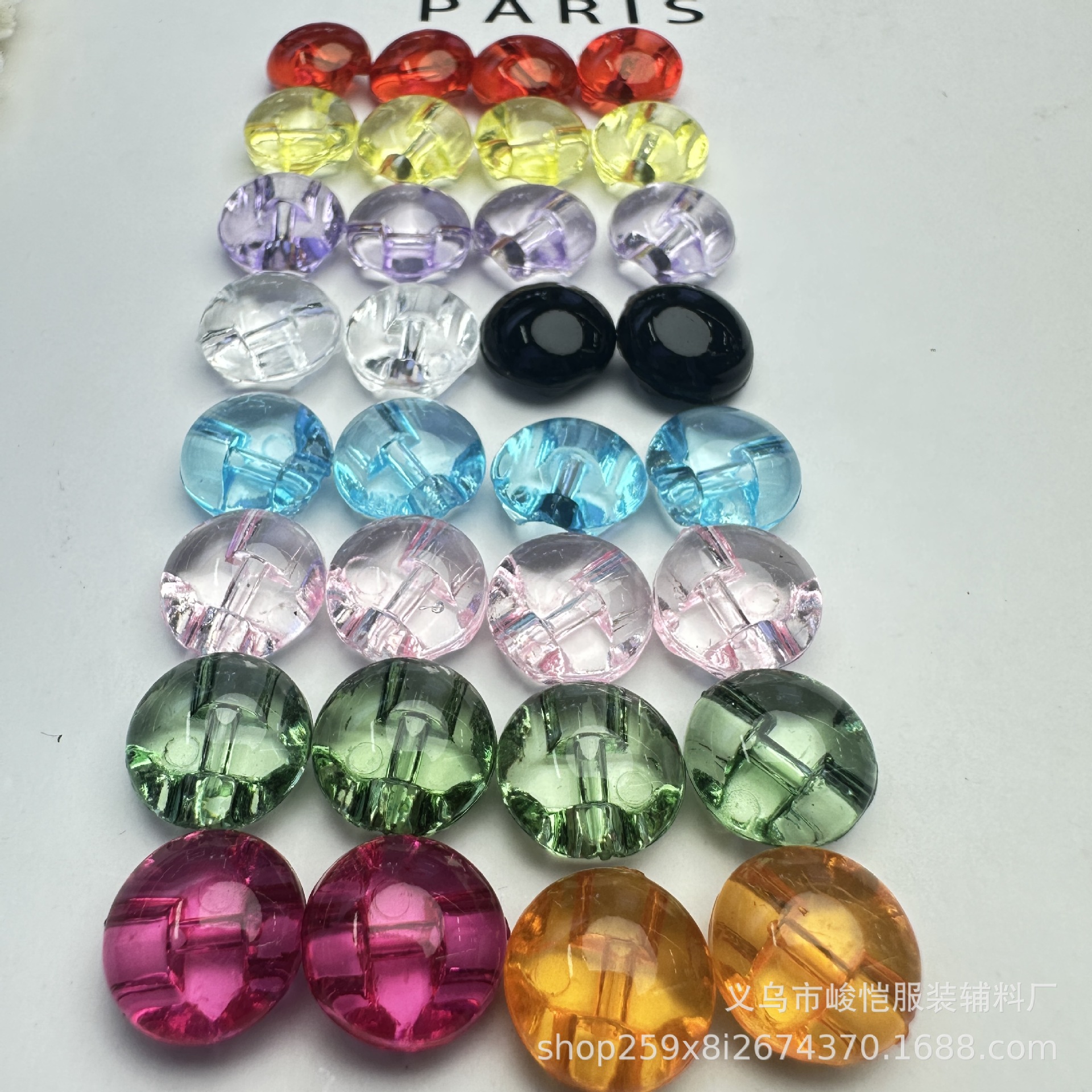 厂商批发12.4MM彩色亚克力水晶钻扣 可混色 零售价长期现货详情4