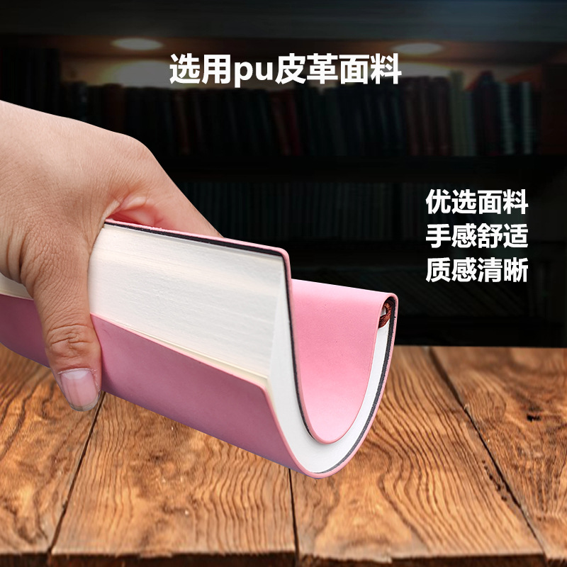 Wholesale a5 business office notebooks, b5 thickened meeting soft leather horizontal line work notebooks that can be printed with logos pic 11